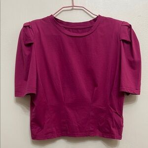 Women's Magenta Puff Sleeve Top size M